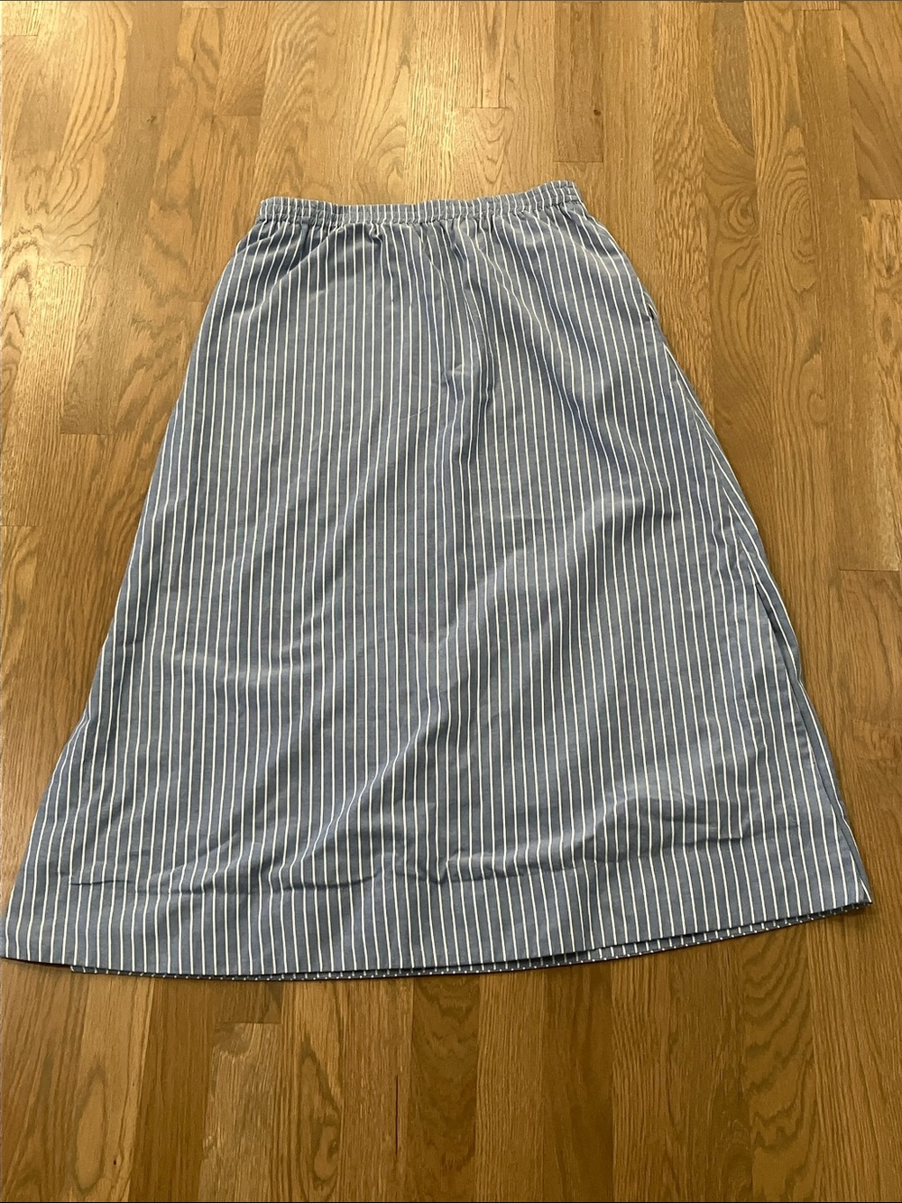 Tuckernuck Women's Blue White Striped Modest Maxi Skirt - Picture 2 of 7